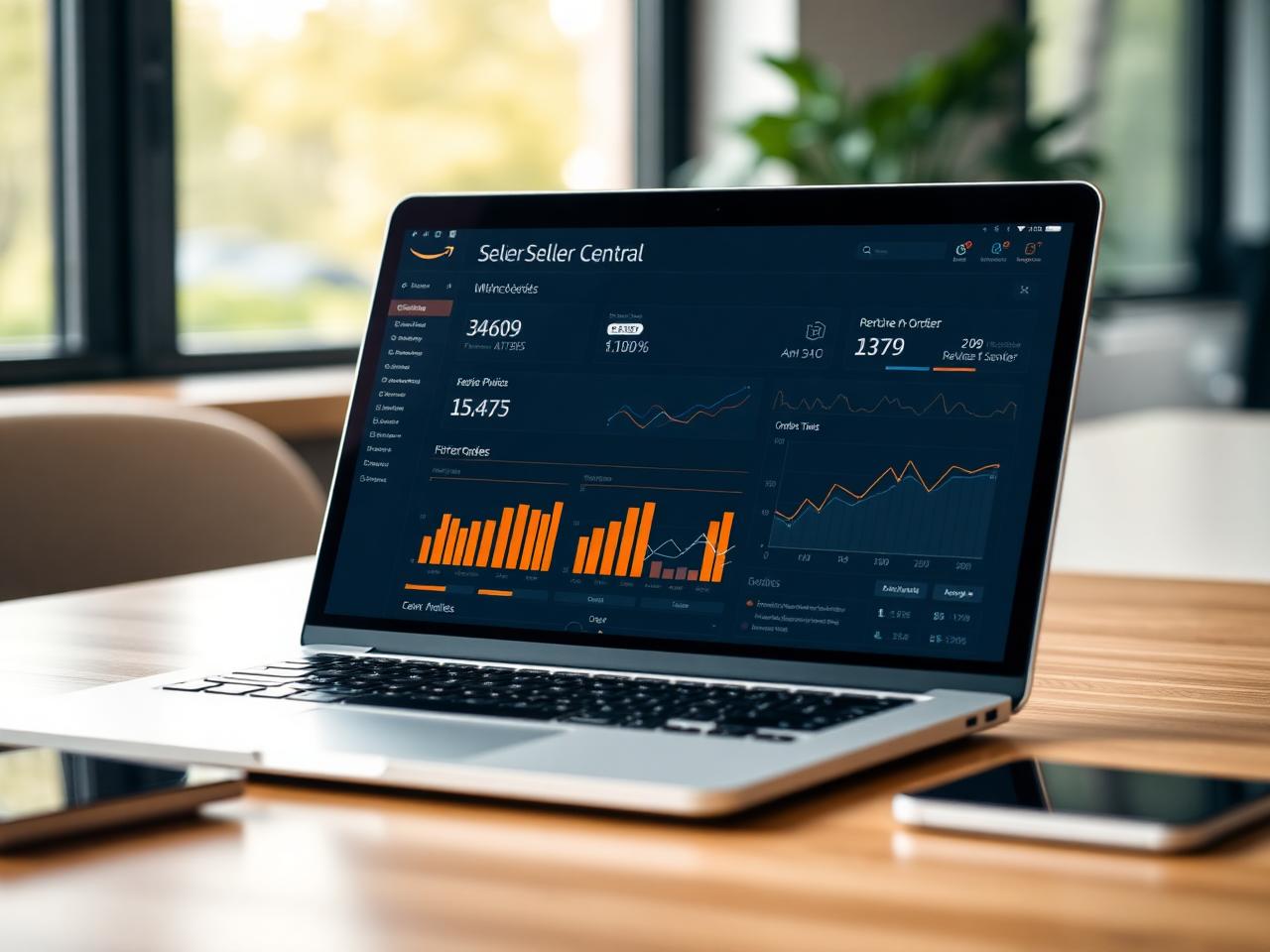 Dashboard analytics e report vendite su laptop