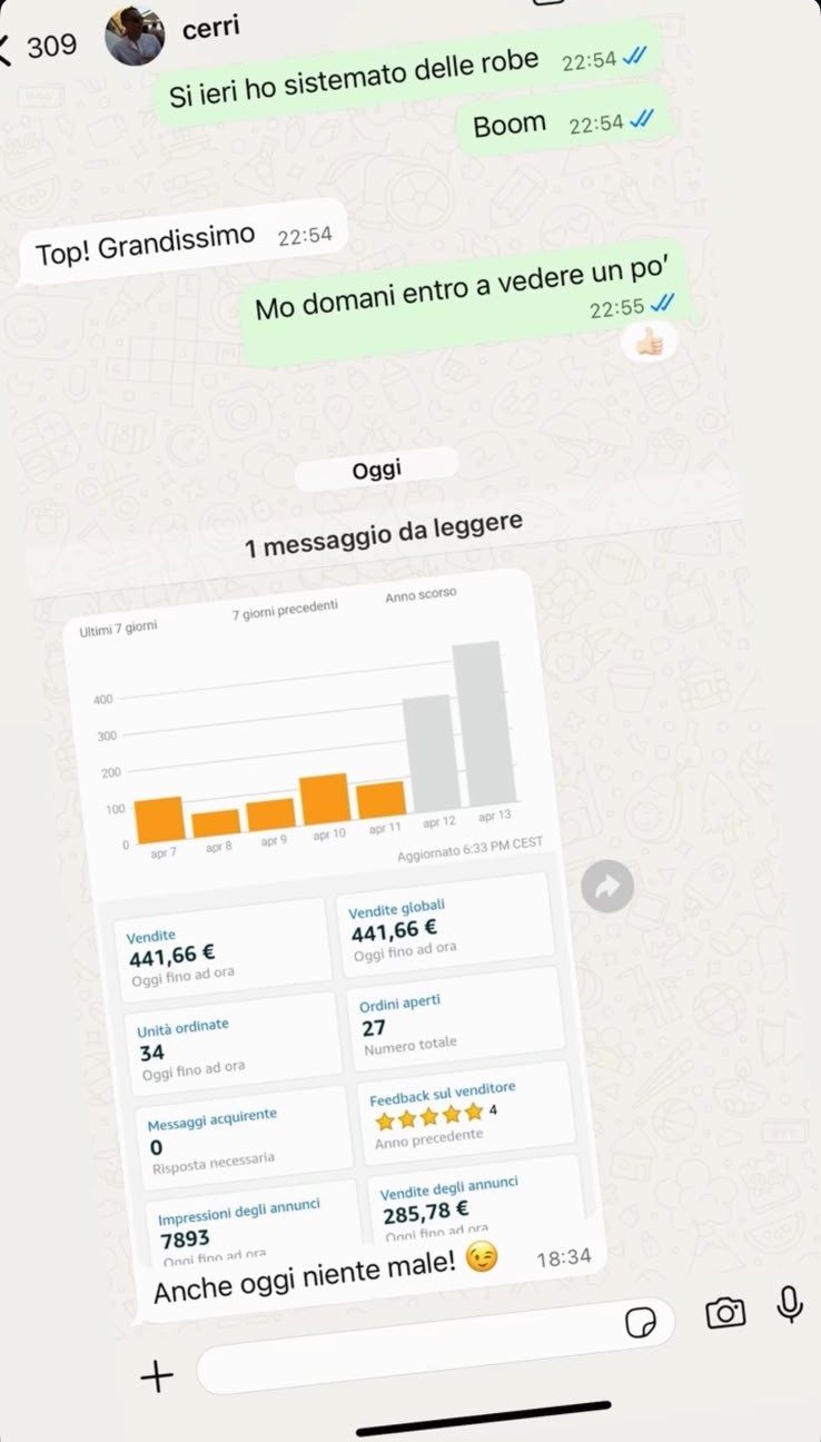 Messaggio di un cliente 1